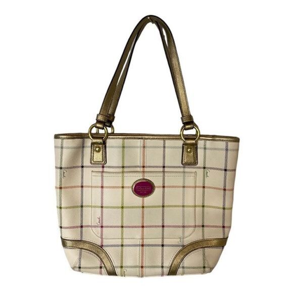 #136 COACH The Peyton Tattersall bag - Picture 1 of 9
